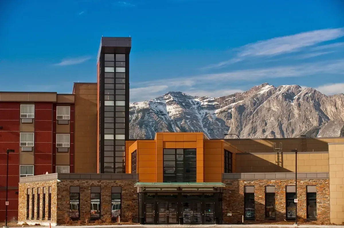 Exterior view of a mountain resort property